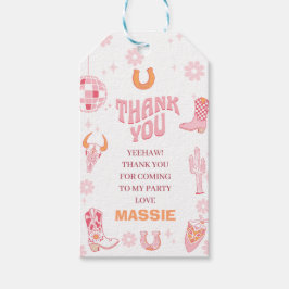 レトロピンクオレンジファーストロデオ1歳 ギフトタグ