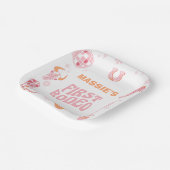 レトロピンクオレンジファーストロデオ1歳 ペーパープレート (傾斜あり)