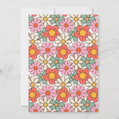 レトロピンクオレンジフローラGroovy 30th誕生日 招待状 (裏面)