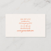 レトロピンクオレンジ描手書き剥ガーリー削 名刺 (裏面)