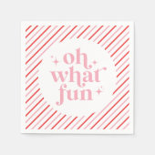 レトロピンクオーエーおもしろい スタンダードカクテルナプキン (正面)