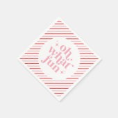 レトロピンクオーエーおもしろい スタンダードカクテルナプキン (角)