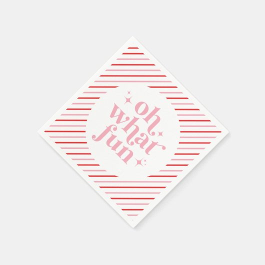 レトロピンクオーエーおもしろい スタンダードカクテルナプキン (角)