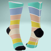 レトロピンクオークレイエローターコイズストライプのソックス ソックス