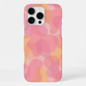 レトロピンクカラーの不定形形状アートパターン iPhoneケース (裏面)