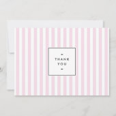 レトロピンクキャンディストライプズありがとう ノートカード (正面)