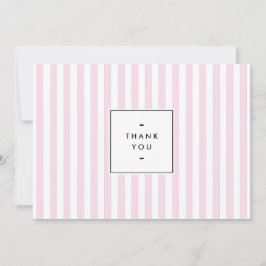 レトロピンクキャンディストライプズありがとう ノートカード