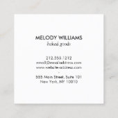 レトロピンクキャンディストライプベーカリー スクエア名刺 (裏面)