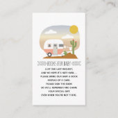 レトロピンクキャンパー砂漠の赤ちゃんシャワーブックリクエスト エンクロージャーカード (正面)