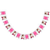 レトロピンククイーンのハート誕生日パーティー写真 バンティングフラッグ (全)