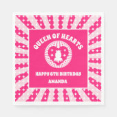 レトロピンククイーンオブハート誕生日 スタンダードランチョンナプキン (正面)