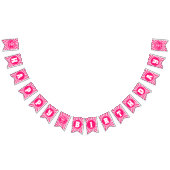 レトロピンククイーンオブハート誕生日 バンティングフラッグ (全)