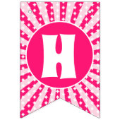 レトロピンククイーンオブハート誕生日 バンティングフラッグ (第2の旗)