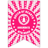 レトロピンククイーンオブハート誕生日 バンティングフラッグ (第1の旗)