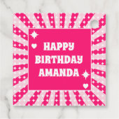 レトロピンククイーンオブハート誕生日 フェイバータグ (裏面)