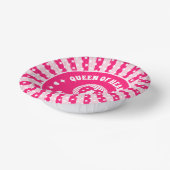 レトロピンククイーンオブハート誕生日 ペーパーボウル (傾斜あり)