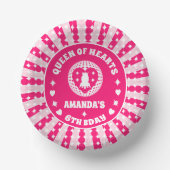 レトロピンククイーンオブハート誕生日 ペーパーボウル (正面)