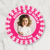 レトロピンククイーンハート誕生日写真 フェイバータグ (裏面)