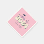 レトロピンククラス2024卒業 スタンダードカクテルナプキン (角)