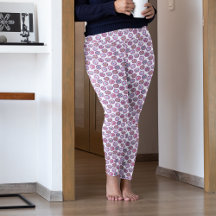 レトロピンククリスマスオーナメントクリスマスパジャマパンツ