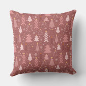 レトロピンククリスマスツリーズスノーフレーク星のハート クッション (裏面)