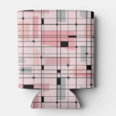 レトロピンクグリッドとスターバストクーラーボックス 缶クーラー (裏面)