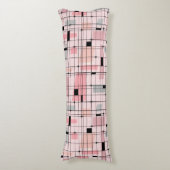 レトロピンクグリッドとスターバスト抱き枕 ボディピロー (正面縦)