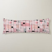 レトロピンクグリッドとスターバスト抱き枕 ボディピロー (正面)