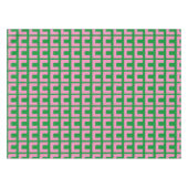 レトロピンクグリーンジオメトリミッドセンチュリーモダン  テーブルクロス (正面(横))