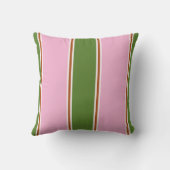 レトロピンクグリーンストライプパターン クッション (裏面)