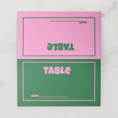 レトロピンクグリーン結婚ブライト座席表 プレイスカード (外部開封)