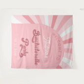 レトロピンクグルービーバチェロレッテ背景 タペストリー (正面(横))