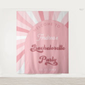 レトロピンクグルービーバチェロレッテ背景 タペストリー (正面)