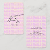 レトロピンクグルービー爪、 ネイルネイルアーティスト名刺 名刺 (正面/裏面)