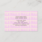 レトロピンクグルービー爪、 ネイルパターン 名刺 (裏面)