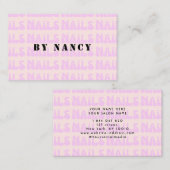 レトロピンクグルービー爪、 ネイルパターン 名刺 (正面/裏面)