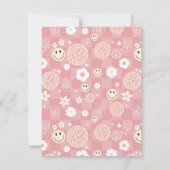 レトロピンクグルーヴ市松模様にィッピー柄 ノートカード (裏面)