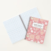 レトロピンクグルーヴ市松模様にイッピー学校 ノートブック (内部)