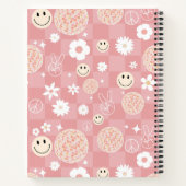 レトロピンクグルーヴ市松模様にイッピー学校 ノートブック (裏面)