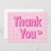 レトロピンクサンキュー ポストカード (正面/裏面)