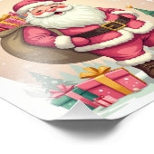 レトロピンクサンタクロース フォトプリント            (角)