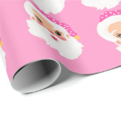 レトロピンクサンタクロース ラッピングペーパー (ロールコーナー)