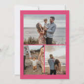 レトロピンクサンタ メリークリスマス 3枚写真 ファミリー シーズンカード (裏面)