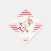 レトロピンクサンタOh何おもしろい スタンダードカクテルナプキン (角)