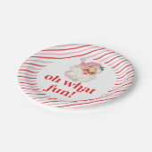 レトロピンクサンタOh何おもしろい ペーパープレート (アングル)