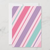 レトロピンクサンフラワーバブルドーム子供の誕生日 招待状 (裏面)