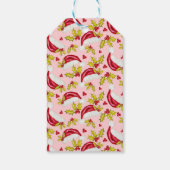 レトロピンクシンプルの写真フェスティバルメリークリスマス ギフトタグ (裏面)