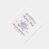 レトロピンクシーシェル&結婚ズベルズバチェロレッテ スタンダードカクテルナプキン (角)