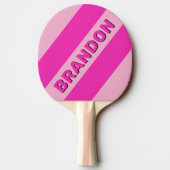 レトロピンクスカイはっきりした三ストライプつの 卓球ラケット (裏面)