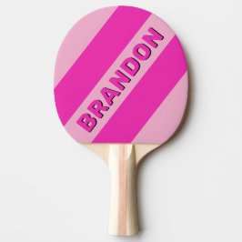 レトロピンクスカイはっきりした三ストライプつの 卓球ラケット